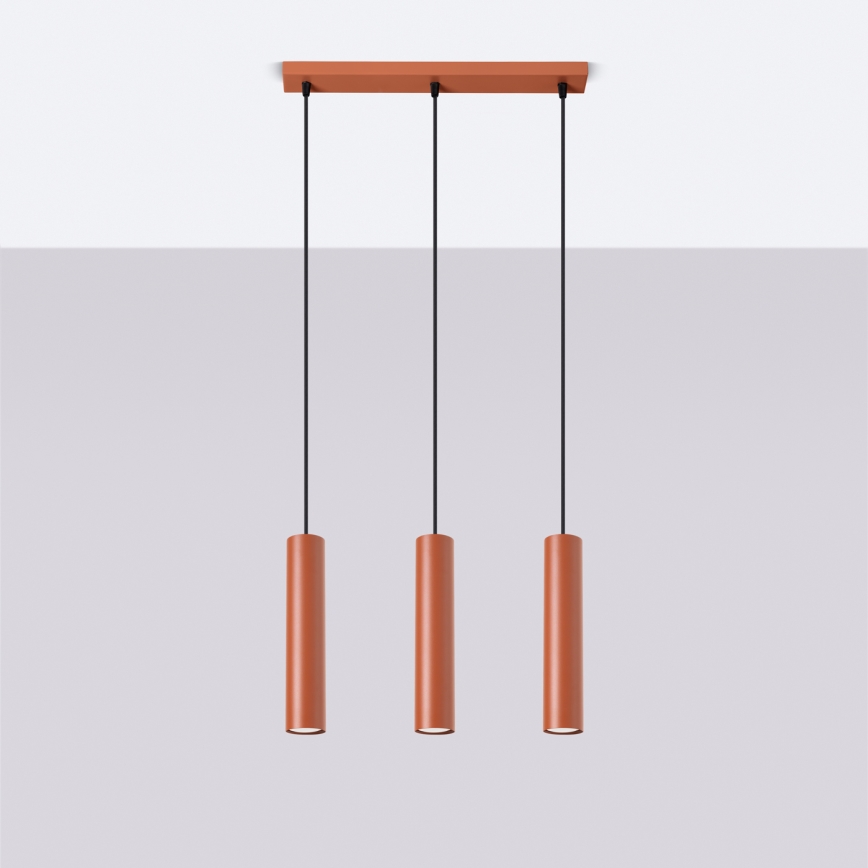Luster na sajli LAGOS 3xGU10/10W/230V crvena