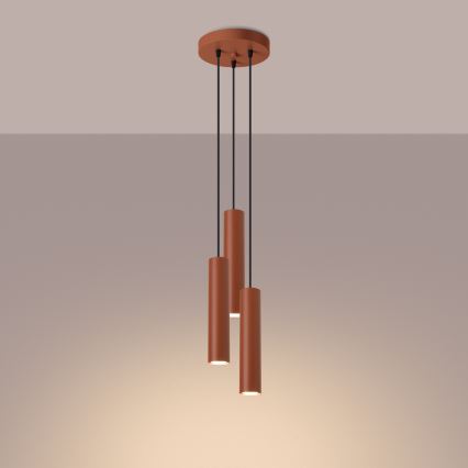 Luster na sajli LAGOS 3xGU10/10W/230V crvena