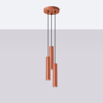 Luster na sajli LAGOS 3xGU10/10W/230V crvena
