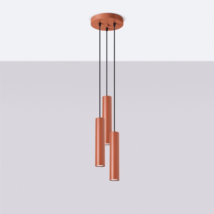 Luster na sajli LAGOS 3xGU10/10W/230V crvena