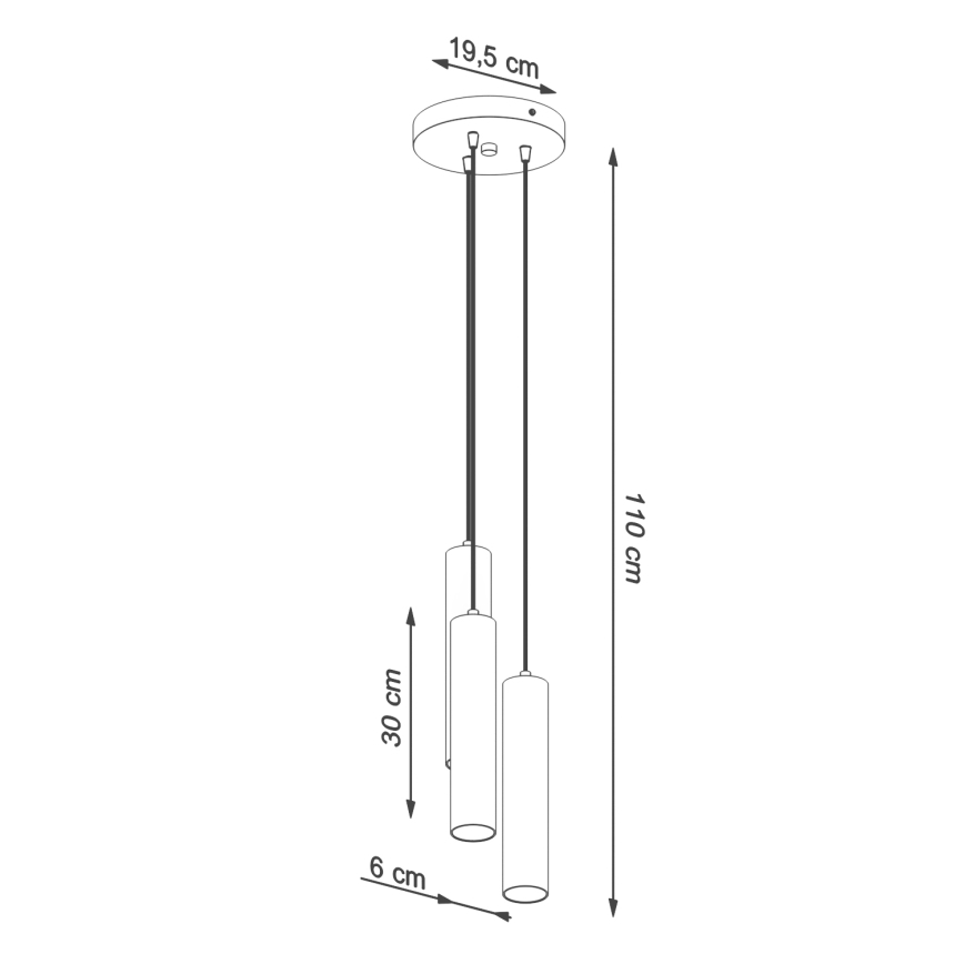 Luster na sajli LAGOS 3xGU10/10W/230V crvena