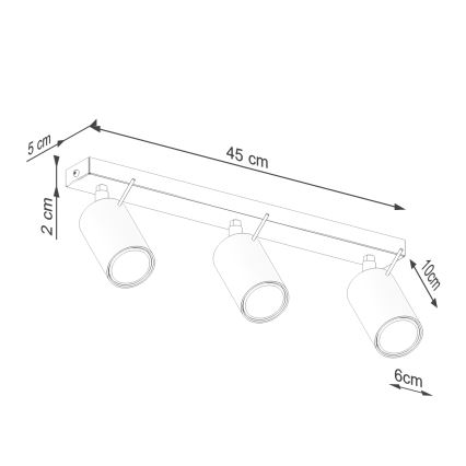 Reflektorska svjetiljka RING 3xGU10/10W/230V krem