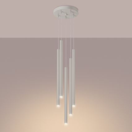 Luster na sajli PASTELO 5xG9/8W/230V krem
