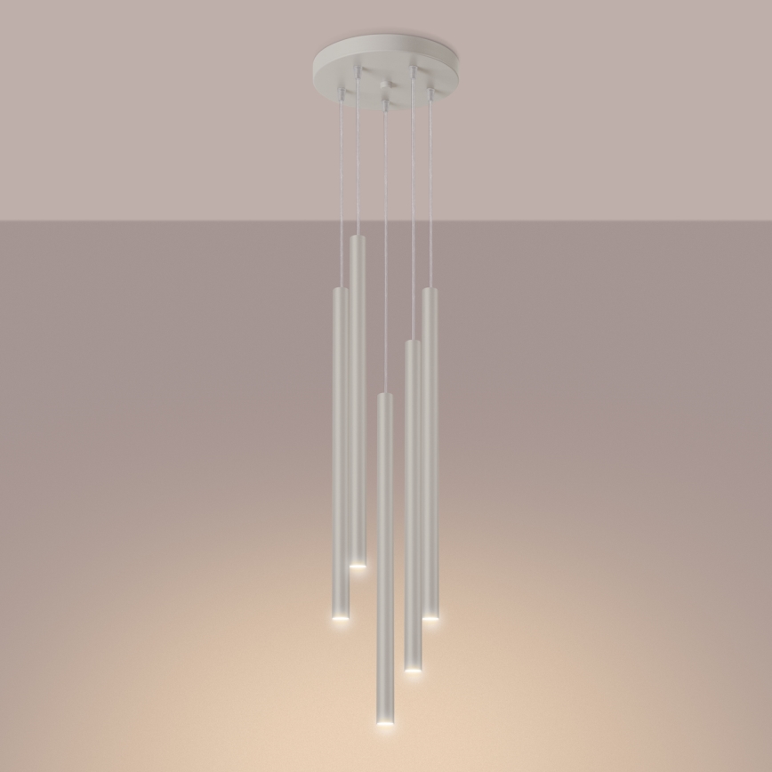 Luster na sajli PASTELO 5xG9/8W/230V krem