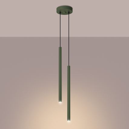 Luster na sajli PASTELO 2xG9/8W/230V zelena