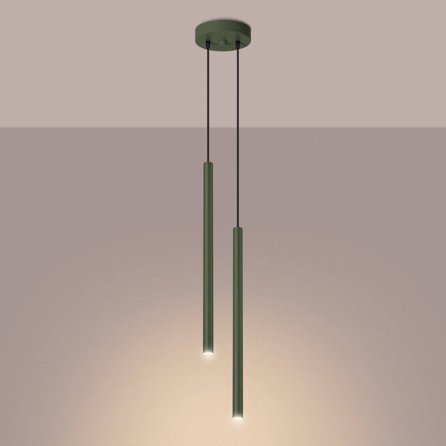 Luster na sajli PASTELO 2xG9/8W/230V zelena