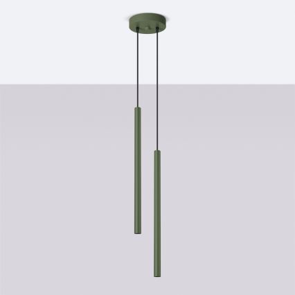 Luster na sajli PASTELO 2xG9/8W/230V zelena
