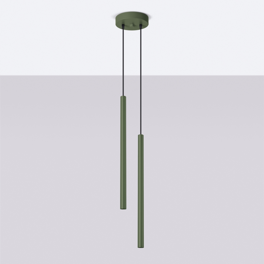 Luster na sajli PASTELO 2xG9/8W/230V zelena