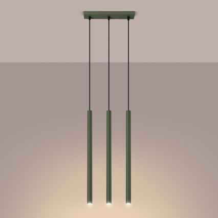 Luster na sajli PASTELO 3xG9/8W/230V zelena