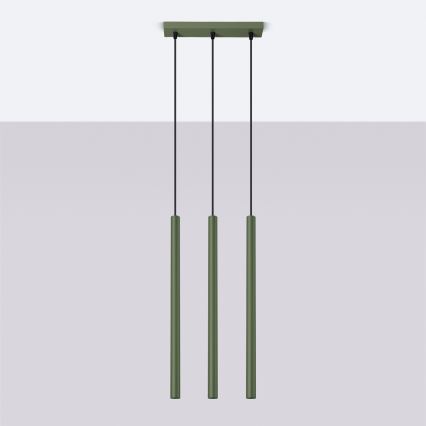 Luster na sajli PASTELO 3xG9/8W/230V zelena