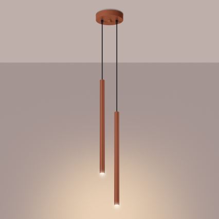 Luster na sajli PASTELO 2xG9/8W/230V crvena