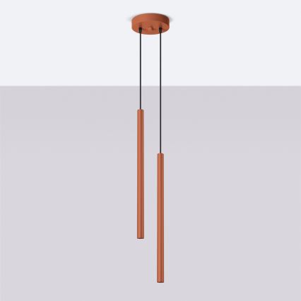 Luster na sajli PASTELO 2xG9/8W/230V crvena