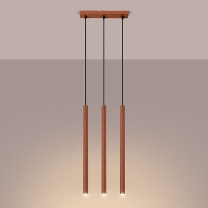 Luster na sajli PASTELO 3xG9/8W/230V crvena