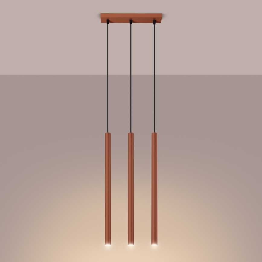 Luster na sajli PASTELO 3xG9/8W/230V crvena