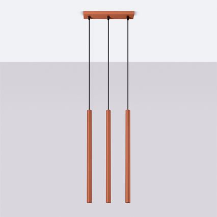 Luster na sajli PASTELO 3xG9/8W/230V crvena