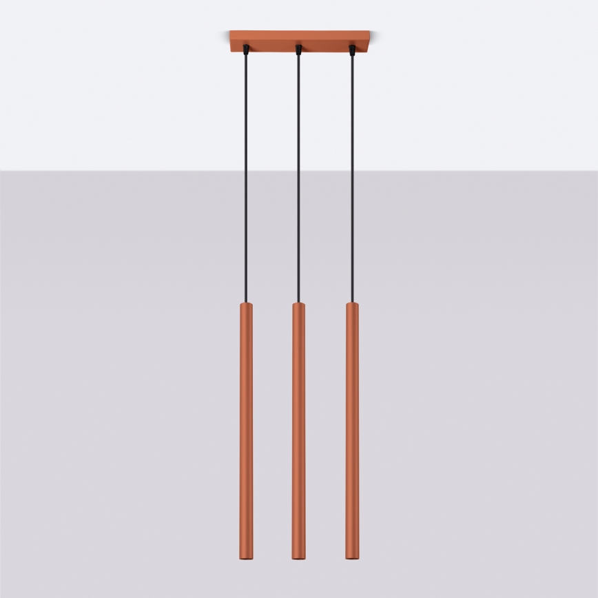 Luster na sajli PASTELO 3xG9/8W/230V crvena