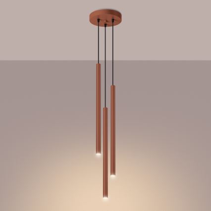 Luster na sajli PASTELO 3xG9/8W/230V crvena