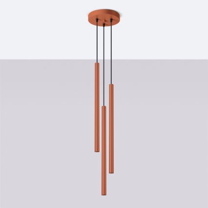 Luster na sajli PASTELO 3xG9/8W/230V crvena