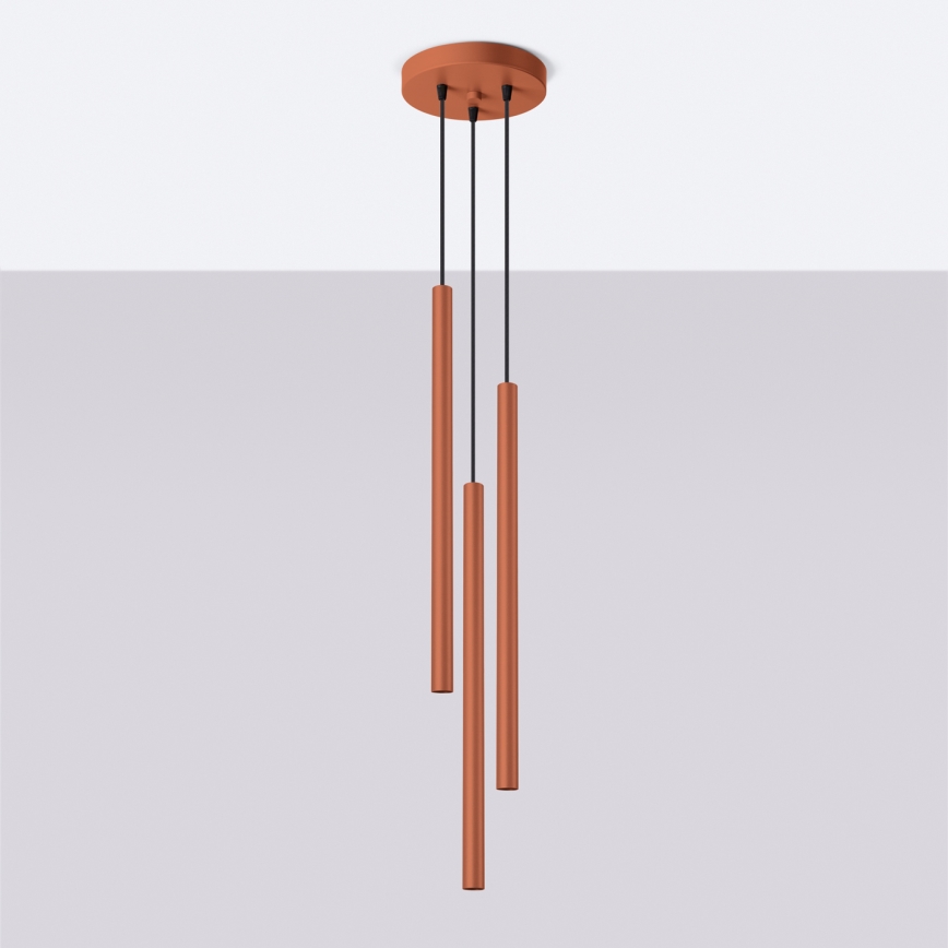Luster na sajli PASTELO 3xG9/8W/230V crvena