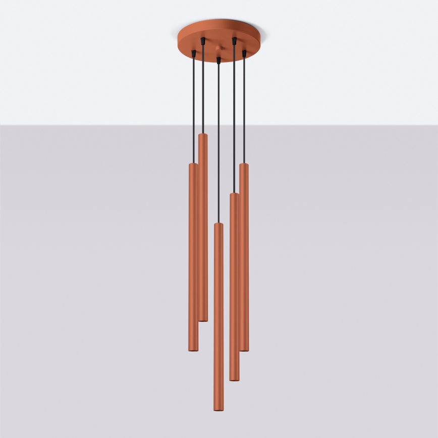 Luster na sajli PASTELO 5xG9/8W/230V crvena