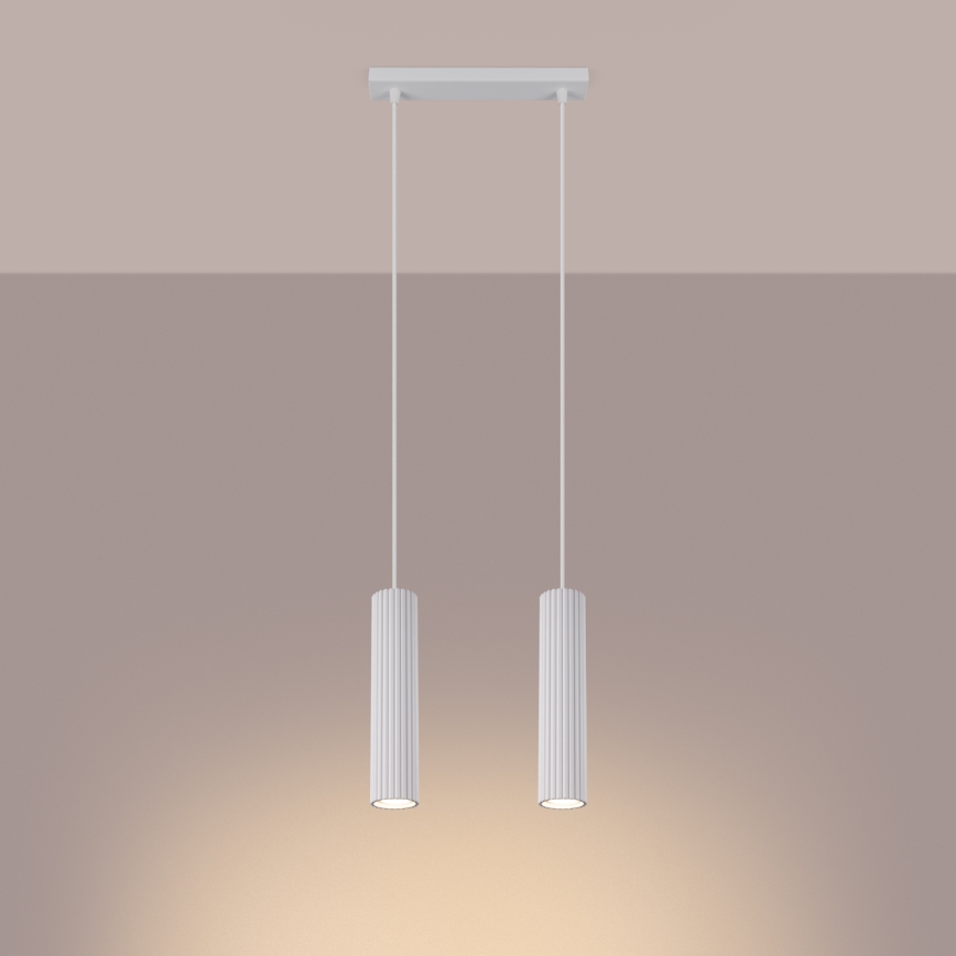 Luster na sajli KARBON 2xGU10/10W/230V bijela