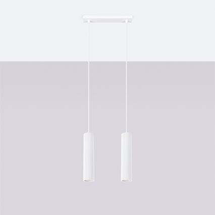 Luster na sajli KARBON 2xGU10/10W/230V bijela