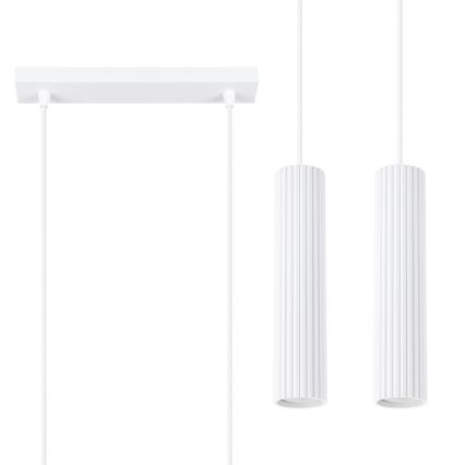Luster na sajli KARBON 2xGU10/10W/230V bijela