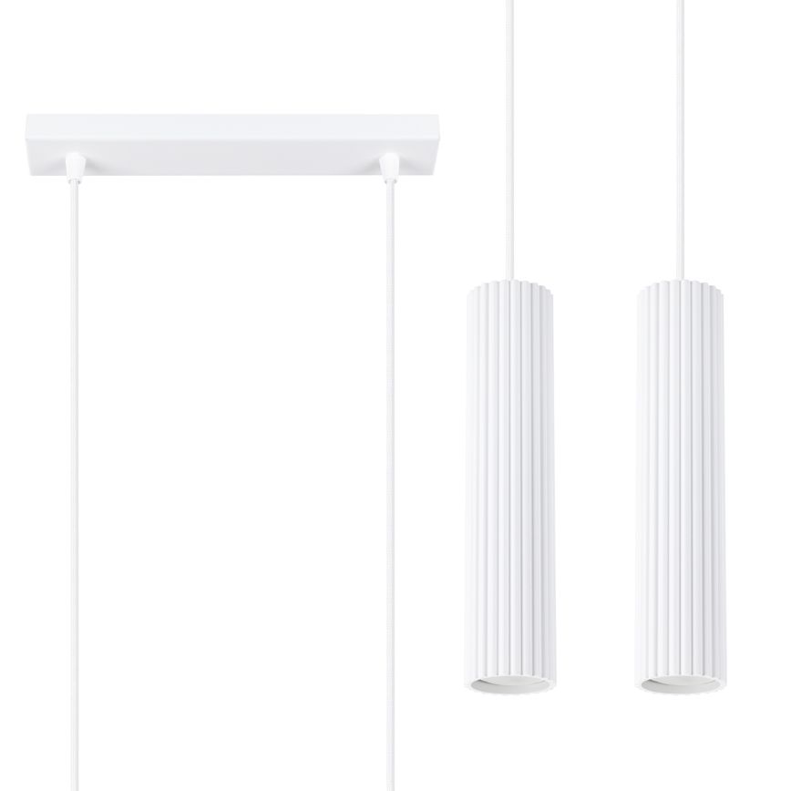 Luster na sajli KARBON 2xGU10/10W/230V bijela