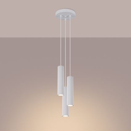Luster na sajli KARBON 3xGU10/10W/230V bijela