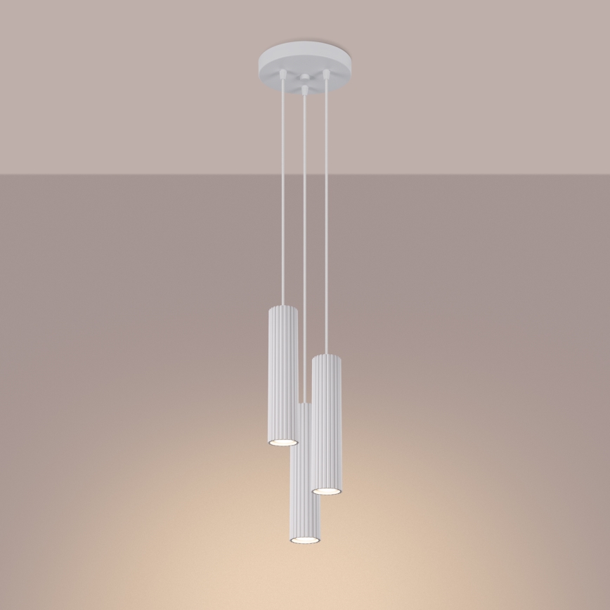 Luster na sajli KARBON 3xGU10/10W/230V bijela