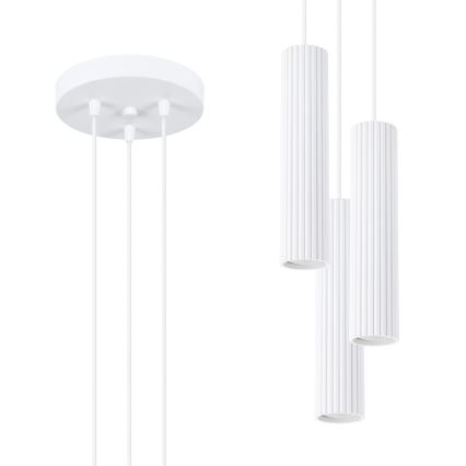 Luster na sajli KARBON 3xGU10/10W/230V bijela