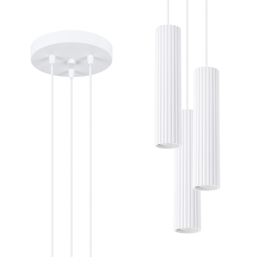 Luster na sajli KARBON 3xGU10/10W/230V bijela