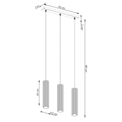 Luster na sajli KARBON 3xGU10/10W/230V zlatna
