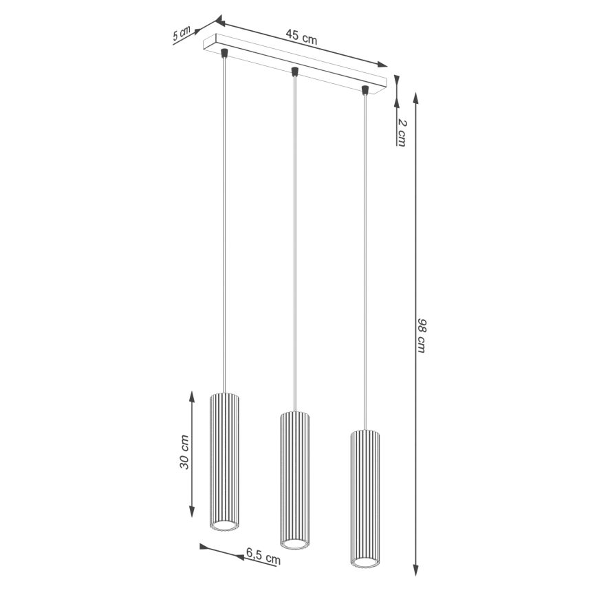 Luster na sajli KARBON 3xGU10/10W/230V zlatna