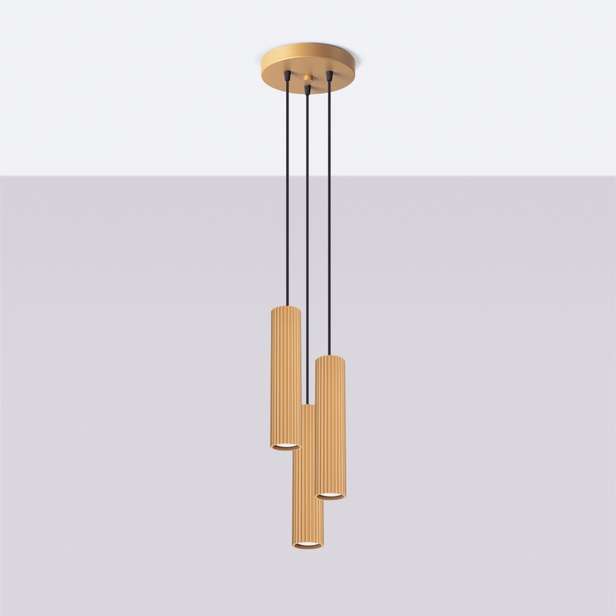 Luster na sajli KARBON 3xGU10/10W/230V zlatna