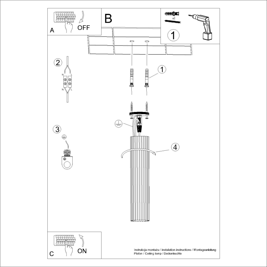 Reflektorska svjetiljka KARBON 1xGU10/10W/230V 40 cm crna
