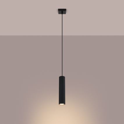 Luster na sajli KARBON 1xGU10/10W/230V crna
