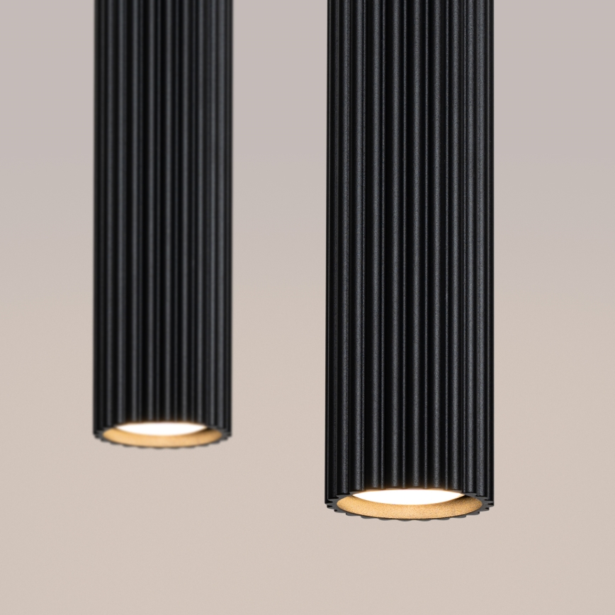 Luster na sajli KARBON 2xGU10/10W/230V crna