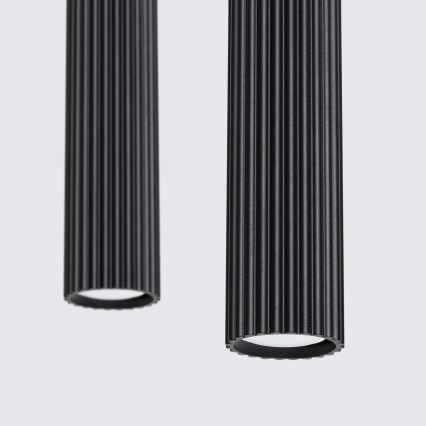 Luster na sajli KARBON 2xGU10/10W/230V crna