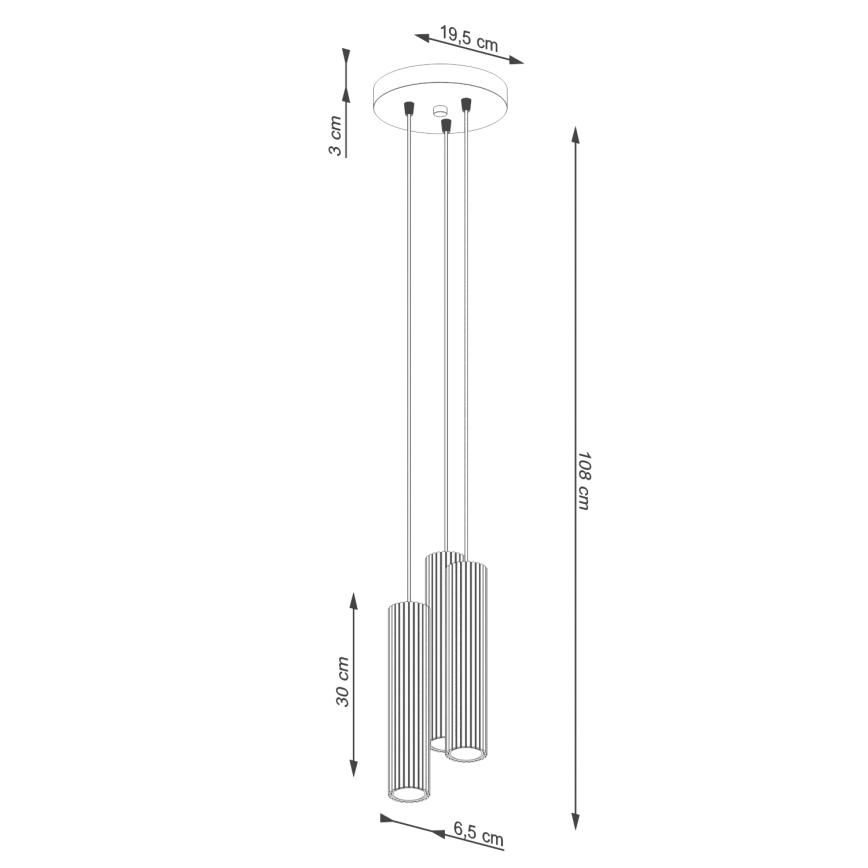 Luster na sajli KARBON 3xGU10/10W/230V crna
