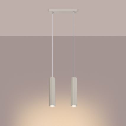 Luster na sajli KARBON 2xGU10/10W/230V krem