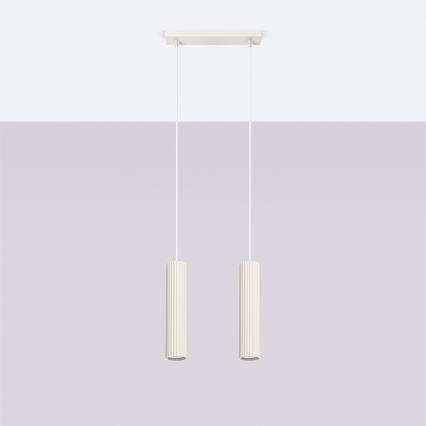 Luster na sajli KARBON 2xGU10/10W/230V krem