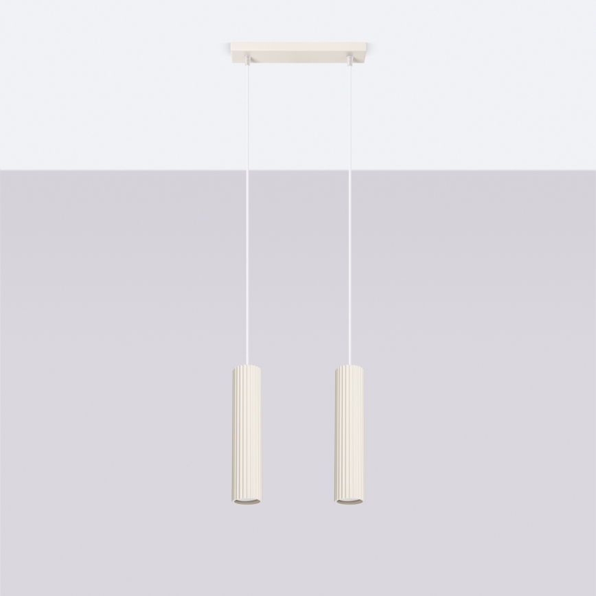Luster na sajli KARBON 2xGU10/10W/230V krem