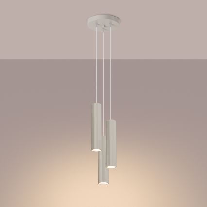 Luster na sajli KARBON 3xGU10/10W/230V krem