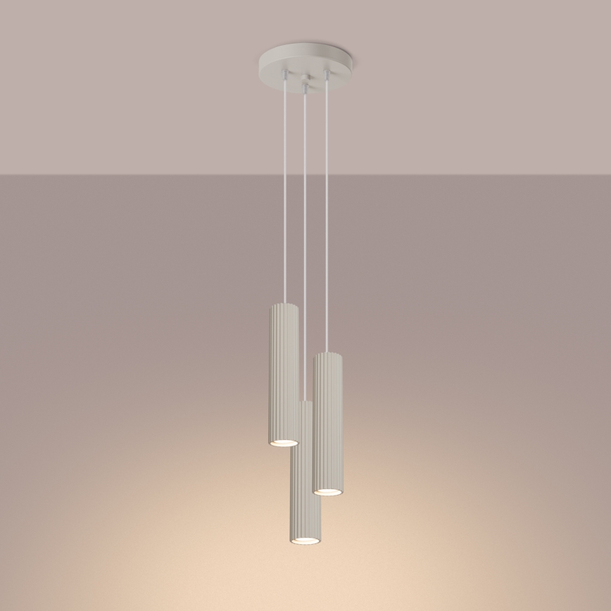 Luster na sajli KARBON 3xGU10/10W/230V krem