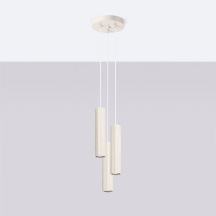 Luster na sajli KARBON 3xGU10/10W/230V krem