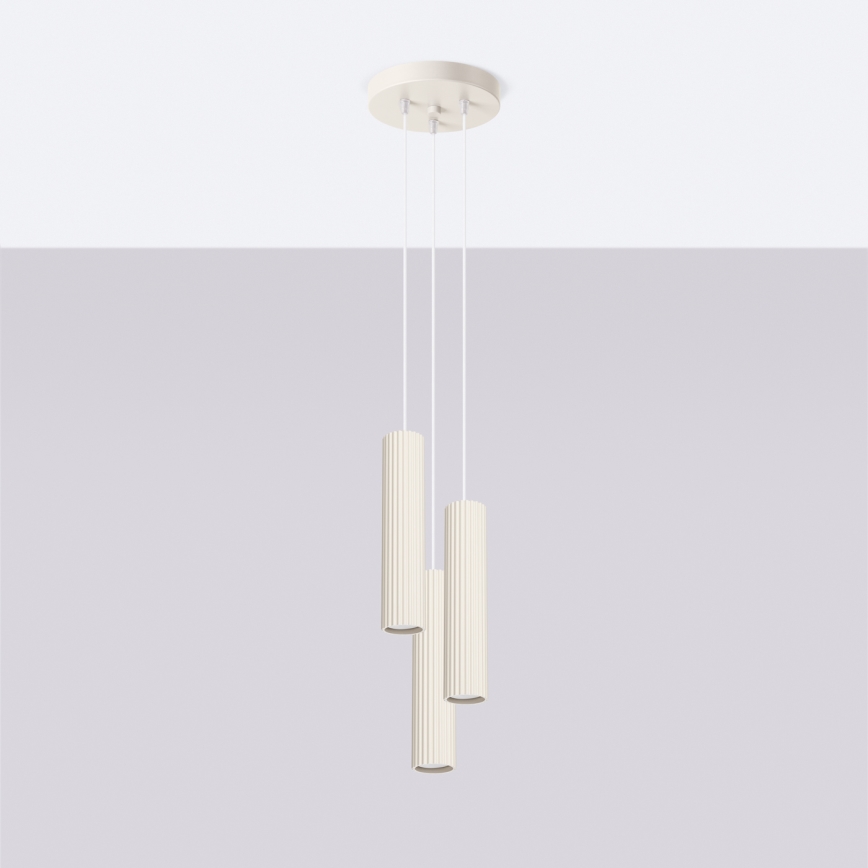 Luster na sajli KARBON 3xGU10/10W/230V krem