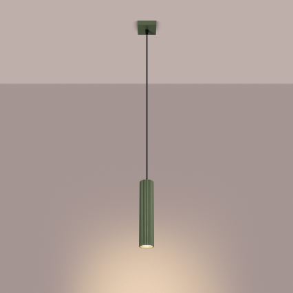 Luster na sajli KARBON 1xGU10/10W/230V zelena