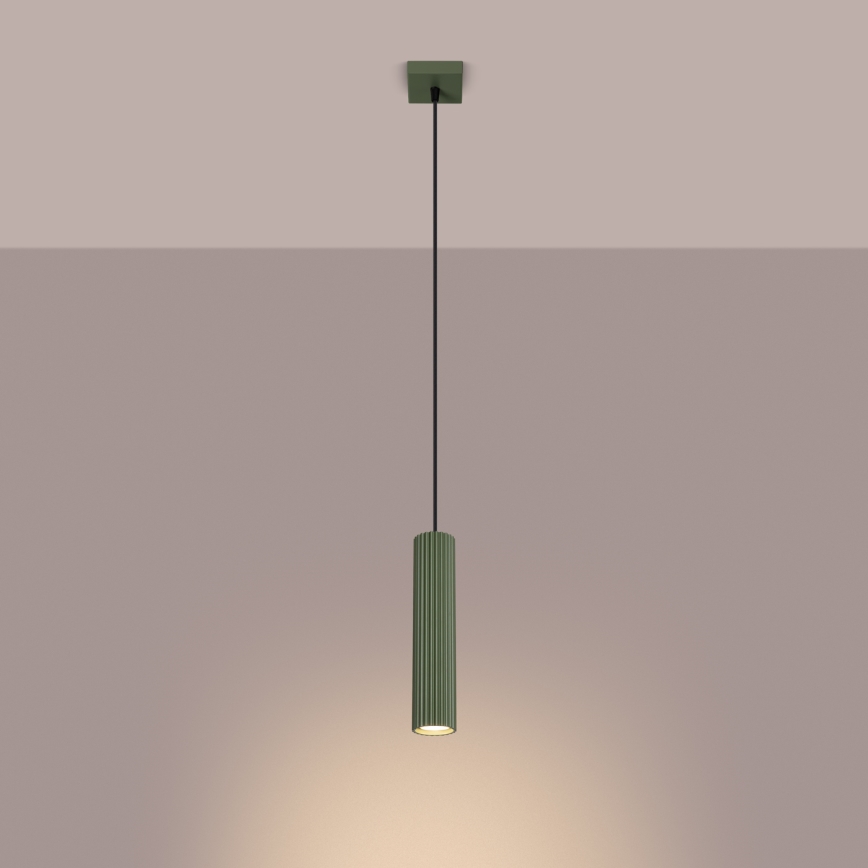 Luster na sajli KARBON 1xGU10/10W/230V zelena
