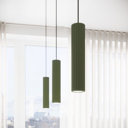 Luster na sajli KARBON 1xGU10/10W/230V zelena